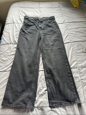 We The Free Wide-Leg High-Rise Jeans in Washed Black